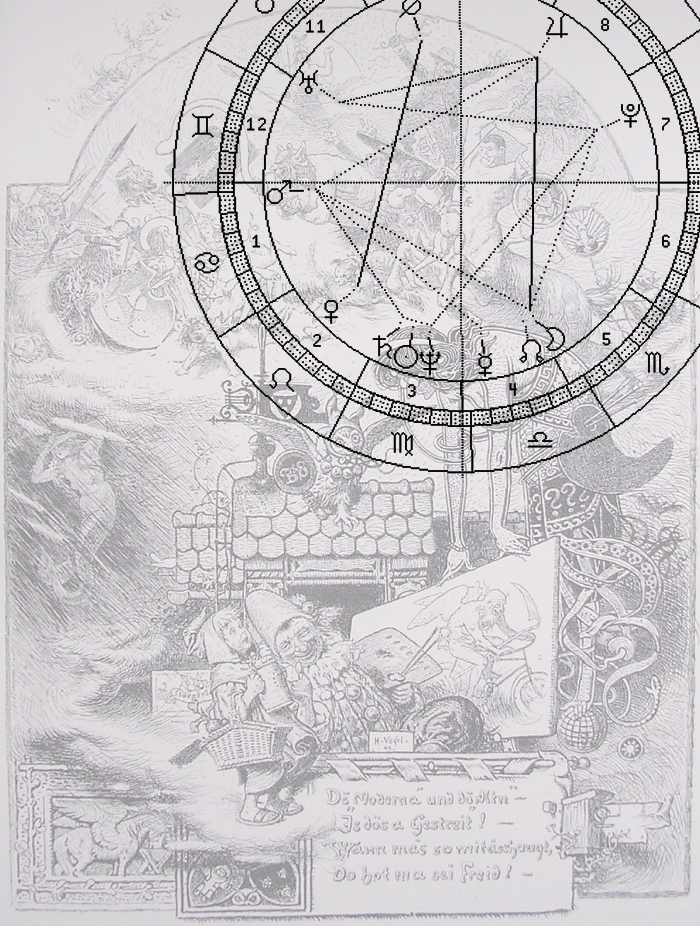 Die Modernen und die Alten mit Astro-Uhr 1772